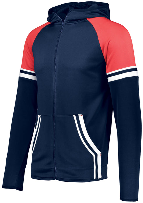 Holloway Youth Retro Grade Jacket (229661), Color 'Navy/Scarlet'